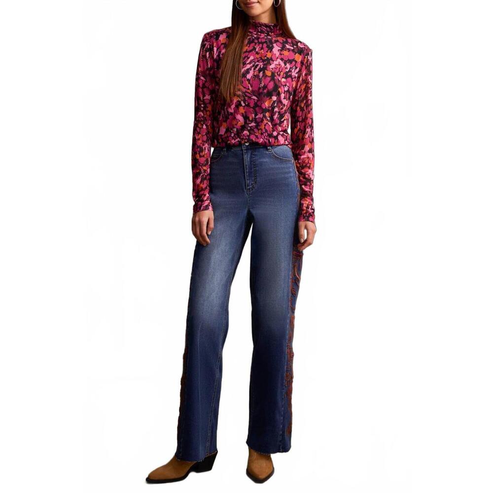 NEW TRIBAL mesh all over print top in magenta haze